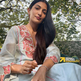Summer Blooms V-Neck Kurta Set