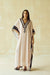 Nude Beige & Ebony Embroidered Kaftan