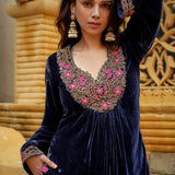 Charcoal Zardozi Kashmiri Kurta Set