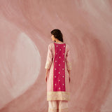 Blush & Crimson Color Block Kurta Set