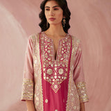 Blush & Crimson Color Block Kurta Set