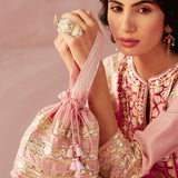 Blush & Crimson Color Block Kurta Set