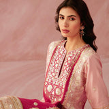 Blush & Crimson Color Block Kurta Set