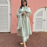 Pin Tuck and Lace Kurta Set