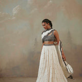 Ebony & Ivory Scalloped Lehenga