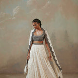 Ebony & Ivory Scalloped Lehenga