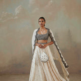 Ebony & Ivory Scalloped Lehenga