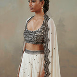 Ebony & Ivory Scalloped Lehenga