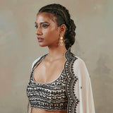 Ebony & Ivory Scalloped Lehenga