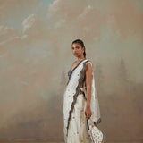 Ebony & Ivory Scalloped Saree-RTS