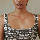 Ebony & Ivory Scalloped Saree-RTS