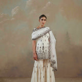 Ivory Abstract Mirror Gharara Set