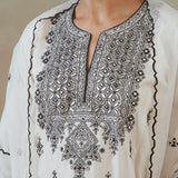 Ivory Gota & Mirror Kurta Set