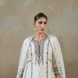 Ivory Kalidaar Embroidered Kurta Set