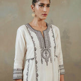 Ivory Kalidaar Embroidered Kurta Set