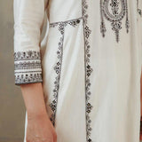 Ivory Kalidaar Embroidered Kurta Set