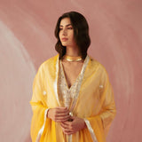 Ivory & Yellow Contrast Kurta Set