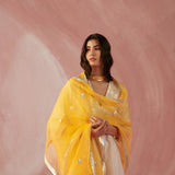 Ivory & Yellow Contrast Kurta Set