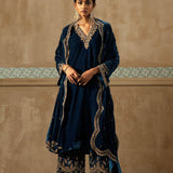 Fiza Gold Zardozi Kurta Set