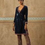 Peacock Blue Short Kurta Set-RTS