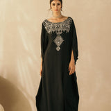 Midnight Black Mughal Kaftan