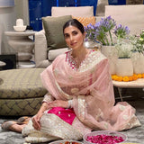 Blush & Crimson Color Block Kurta Set