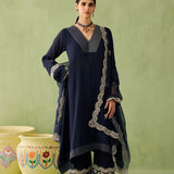 Cotton Gauze Waterfall Hemline Kurta Set