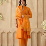 Pin-Tuck and Zari Kurta Set