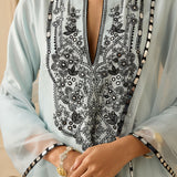 Powder Blue Trellis Kurta Set