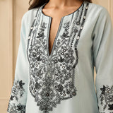 Powder Blue Trellis Kurta Set