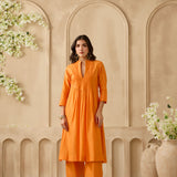 Pin-Tuck and Zari Kurta Set
