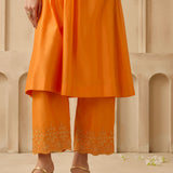 Pin-Tuck and Zari Kurta Set