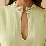 Pin Tuck and Lace Kurta Set
