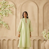 Pin Tuck and Lace Kurta Set