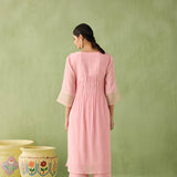 Cotton Gauze Parallel Yoke Kurta Set