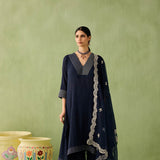Cotton Gauze Waterfall Hemline Kurta Set
