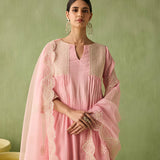 Cotton Gauze Parallel Yoke Kurta Set