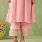 Cotton Gauze Parallel Yoke Kurta Set