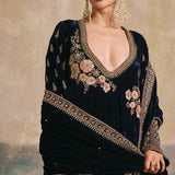Gulbano Velvet Kurta Set-RTS