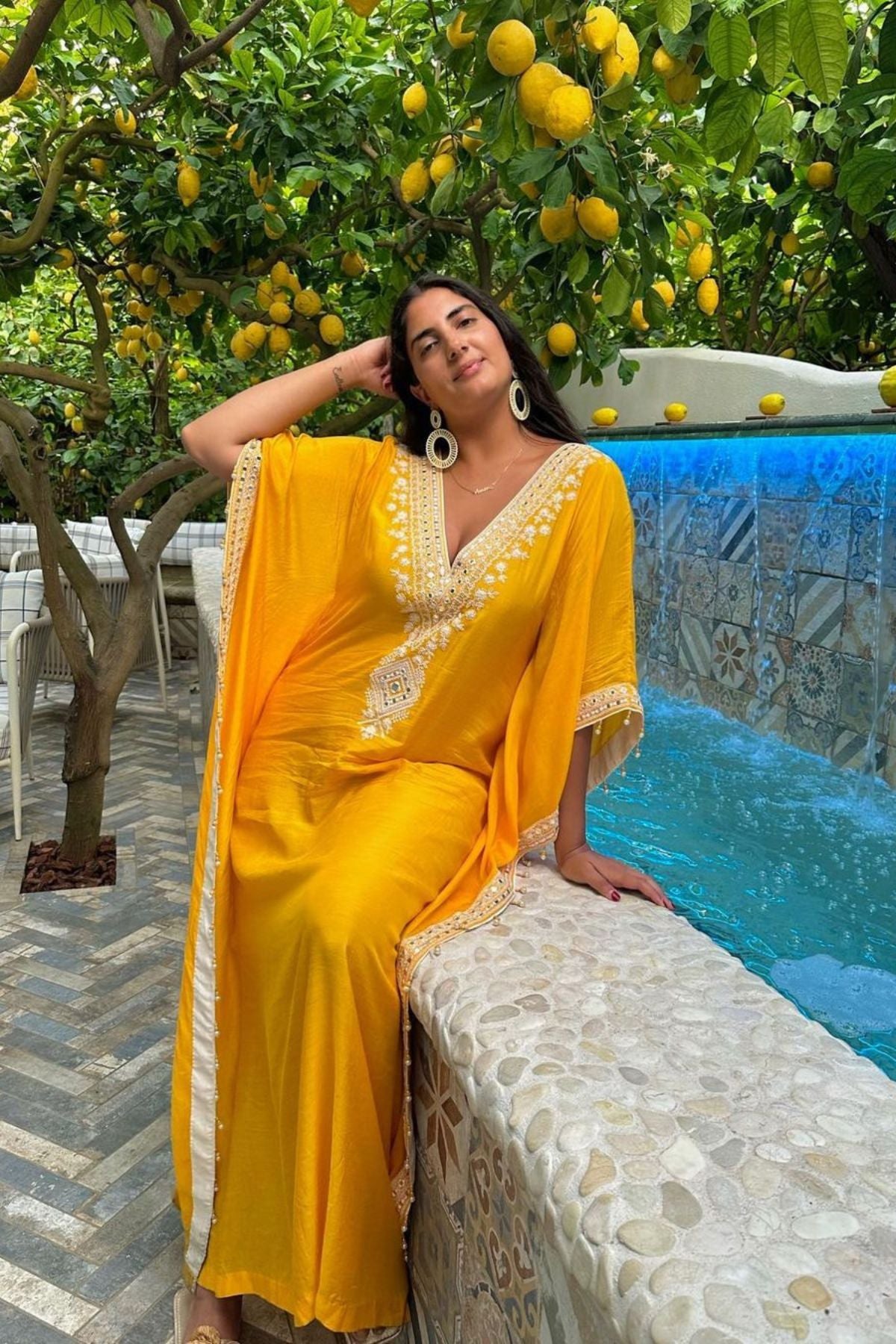 Starry Day Muslin Kaftan1