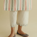 Three Tone Striped Kurta Set-RTS