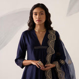 Silk Chanderi Zari Kurta Set