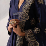 Silk Chanderi Zari Kurta Set