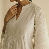 Pin-Tuck and Zari Kurta Set