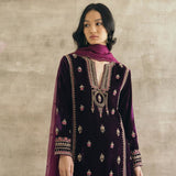 Velvet Mughal Motif Kurta Set