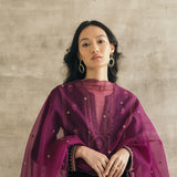 Velvet Mughal Motif Kurta Set