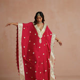 Crimson Gota Embroidered Kaftan