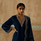 Fiza Gold Zardozi Kurta Set