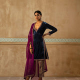 Peacock Blue Short Kurta Set-RTS