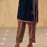 Peacock Blue Short Kurta Set-RTS